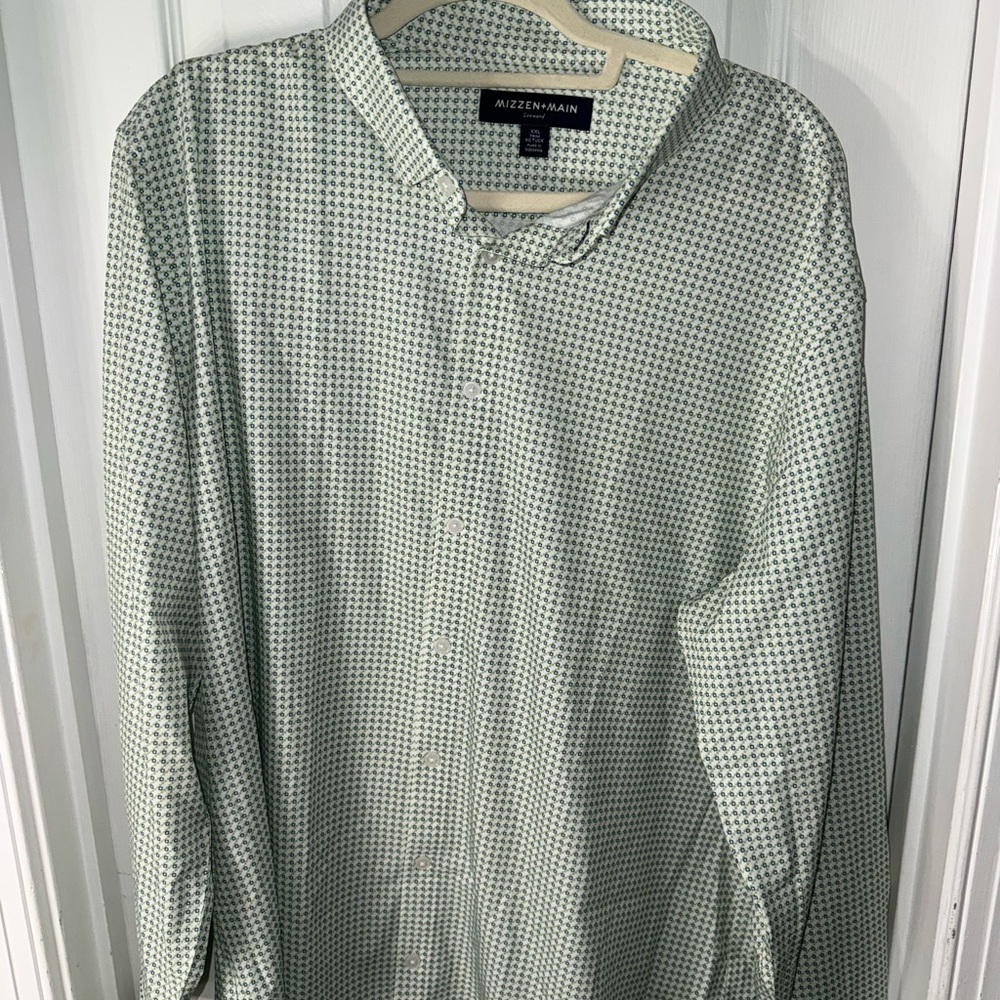 Mizzen+Main Men's Green Patterned Shirt Jacket